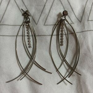 Rhinestone and Silver Earrings